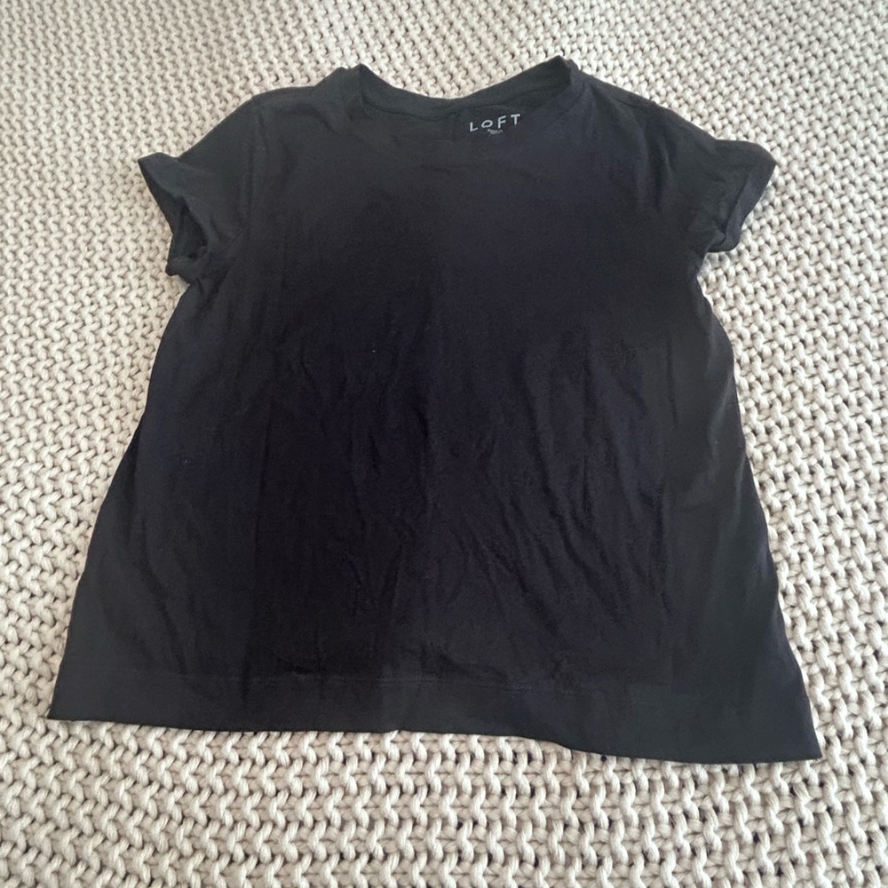 LOFT Black Crew Neck Tee